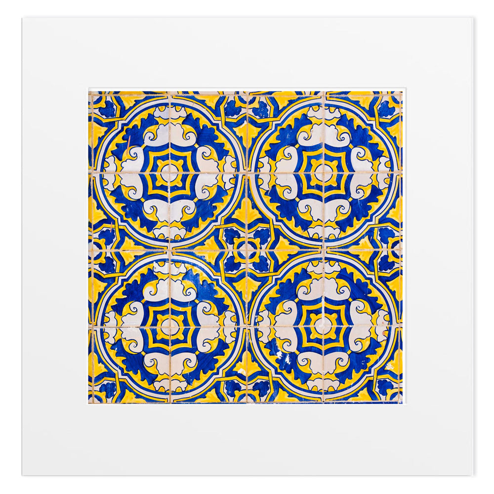 Fotografia "Azulejo Geométrico Azul e Amarelo"